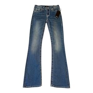 True Religion Becca Bootcut Jeans Crystal‎ Embellished Medium Wash Size 4 (27)